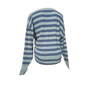 Offline Aerie American Eagle blue green striped long sleeve waffle thermal xs